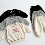 【80-130cm】 英字ロゴ カジュアル セットアップ - 画像 (3)
