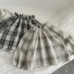 【66-90cm】 フリル襟 チェック トップス - 画像 (9)