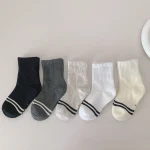 【GOODS】5足セット  韓国風 シンプル ソックス