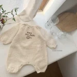 【66-100cm】 英字プリント リネン オールーインワン - 画像 (2)