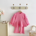 【80-130cm】リボンノーカラー セットアップ - 画像 (4)