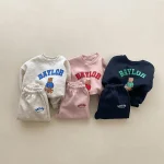 【66-110cm】 熊柄 ロンパース  or セットアップ - 画像 (2)