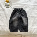 【80-150cm】 バックポケットロゴ デニム パンツ - 画像 (12)