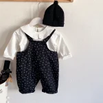 【66-90cm】 小花柄 サロペットORインナーシャツ - 画像 (3)