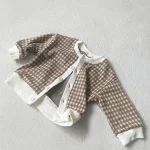 【73-100cm】チェック柄帽子＋ トップス ＋ スカート セットアップ/ロンパース - 画像 (8)