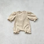 【66-90cm】パフスリーブノーカラー ロンパース - 画像 (9)