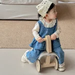 【73-100cm】 リボン デニム セットアップ OR トップス - 画像 (4)