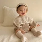 【66-90cm】韓国風レース襟 ロンパース - 画像 (3)