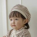 【73-100cm】チェック柄帽子＋ トップス ＋ スカート セットアップ/ロンパース - 画像 (7)