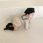 【66-90cm】 セーラー風 スクエア襟 セットアップ - 画像 (5)