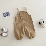【73-120cm】 ポケット付き シンプル サロペット - 画像 (14)