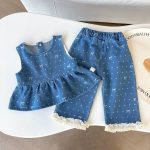 【73-100cm】 リボン デニム セットアップ OR トップス - 画像 (6)