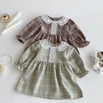 【73-110cm】 レース襟 チェック ワンピース - 画像 (7)