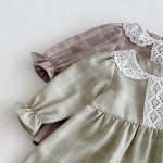 【73-110cm】 レース襟 チェック ワンピース - 画像 (17)