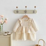 【73-110cm】 肩フリル リネン ワンピース - 画像 (6)