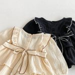 【73-110cm】 肩フリル リネン ワンピース - 画像 (7)