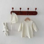 【66-90cm】 韓国風 帽子付き ワッフル オールインワン - 画像 (11)