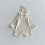 【66-90cm】 韓国風 帽子付き ワッフル オールインワン - 画像 (14)