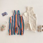 【73-120cm】サロペット ストライプ カラフル カジュアル パンツ - 画像 (8)
