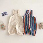 【73-120cm】サロペット ストライプ カラフル カジュアル パンツ - 画像 (9)