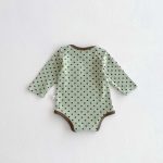 【66-90cm】ロンパース ポケット付き ドット柄 肌に優しい ベビー服 - 画像 (6)