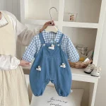 【66-90cm】セットアップ duck サロペット&トップス 2点セット - 画像 (4)