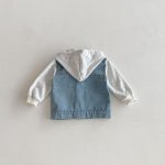 【80-130cm】アウター デニム 帽子付き カジュアル 合わせやすい ジャケット - 画像 (4)