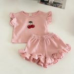 【80-130cm】ベビー 女の子 フリルデザイン 半袖 セットアップ - 画像 (4)