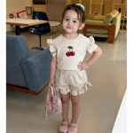 【80-130cm】ベビー 女の子 フリルデザイン 半袖 セットアップ - 画像 (6)