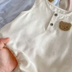 【66-90cm】ベビー ロンパース ノースリーブ 熊柄 - 画像 (6)