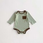 【66-90cm】ロンパース ポケット付き ドット柄 肌に優しい ベビー服 - 画像 (4)