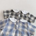 【66-90cm】ロンパース&帽子 チェック ルーズ 肌に優しい ベビー服 - 画像 (10)