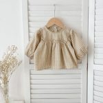 【66-90cm】ブラウス&ブルマ パフスリーブ チェック ディリー おしゃれ ベビー服 - 画像 (7)