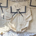 【65-90cm】ロンパース スクエア襟 可愛い 肌触り良い ベビー服 - 画像 (4)