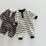 【66-90cm】ロンパース ベビー ボーダー柄 肌に優しい - 画像 (3)