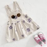 【73-110cm】サロペットワンピース パープル 花柄 刺しゅう おしゃれ 女の子 - 画像 (6)