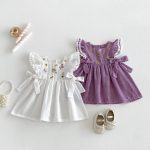 【73-110cm】ワンピース フラワー柄 フリル おしゃれ 女の子 - 画像 (3)