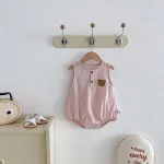 【66-90cm】ベビー ロンパース ノースリーブ 熊柄 - 画像 (9)