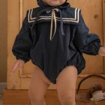 【65-90cm】ロンパース スクエア襟 可愛い 肌触り良い ベビー服 - 画像 (6)