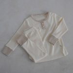 【80-130cm】セットアップ やわらか コットン ボーダー 肌に優しい - 画像 (3)