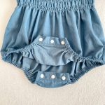 【66-130cm】ロンパース/ワンピース パフスリーブ ブルー 姉妹服 - 画像 (19)