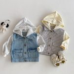 【80-130cm】アウター デニム 帽子付き カジュアル 合わせやすい ジャケット - 画像 (7)