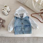 【80-130cm】アウター デニム 帽子付き カジュアル 合わせやすい ジャケット - 画像 (12)