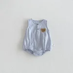 【66-90cm】ベビー ロンパース ノースリーブ 熊柄 - 画像 (13)