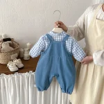 【66-90cm】セットアップ duck サロペット&トップス 2点セット - 画像 (5)