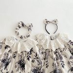 【66-130cm】ロンパース/ワンピース フリル襟 フラワー 姉妹服 - 画像 (19)