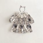 【66-130cm】ロンパース/ワンピース フリル襟 フラワー 姉妹服 - 画像 (8)