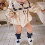 【65-90cm】ロンパース スクエア襟 可愛い 肌触り良い ベビー服 - 画像 (7)