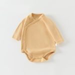 【66-90cm】ロンパース 無地 リブ シンプル 着心地良い ベビー服 - 画像 (6)