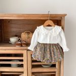 【66-100cm】二点セット ホワイト ブラウス&花柄 ブルマ セットアップ - 画像 (11)